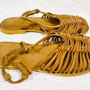 Seychelles Woven Tan Leather Sandals